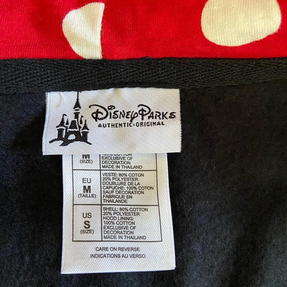 Disney Parks Minnie Mouse Zip Up Hoodie with Ears & Bow - Picture 4 of 7